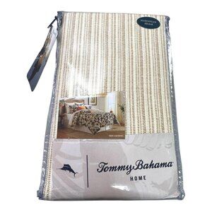 Tommy Bahama Home European Sham 26" x 26" Cotton Cream Tan Striped Beige NEW
